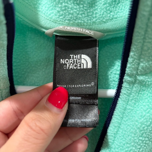 THE NORTH FACE Women’s Light Blue / Green Quarter Zip Fleece Sweater - size S - Picture 4 of 6